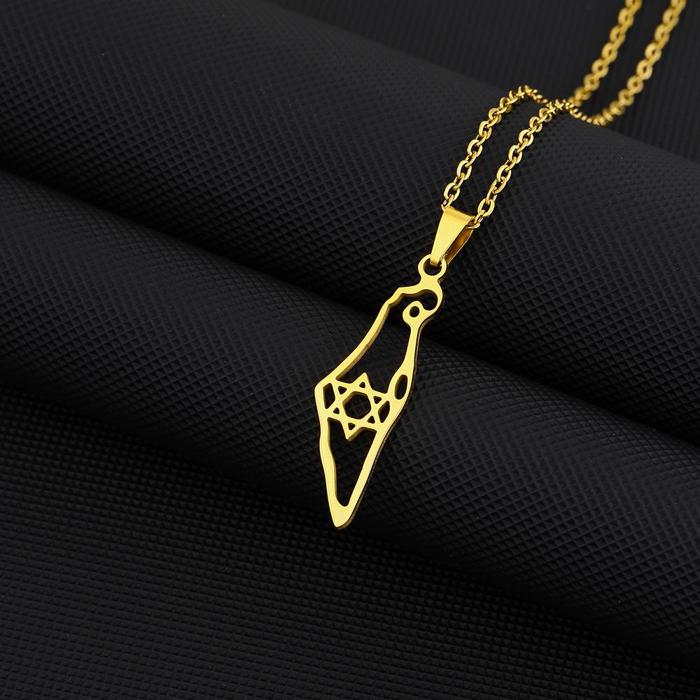 Geometric Ethnic Style Hollow Titanium Steel Israeli Pendant Necklace