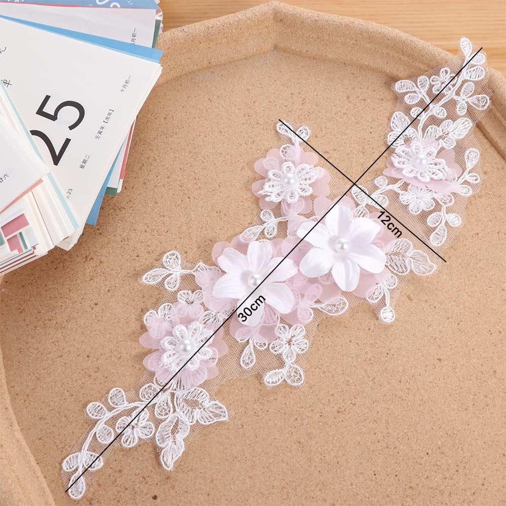 Lace Clothing Patches Beaded Clothing Applique Embroidery Flower Appliques  Dressmaking