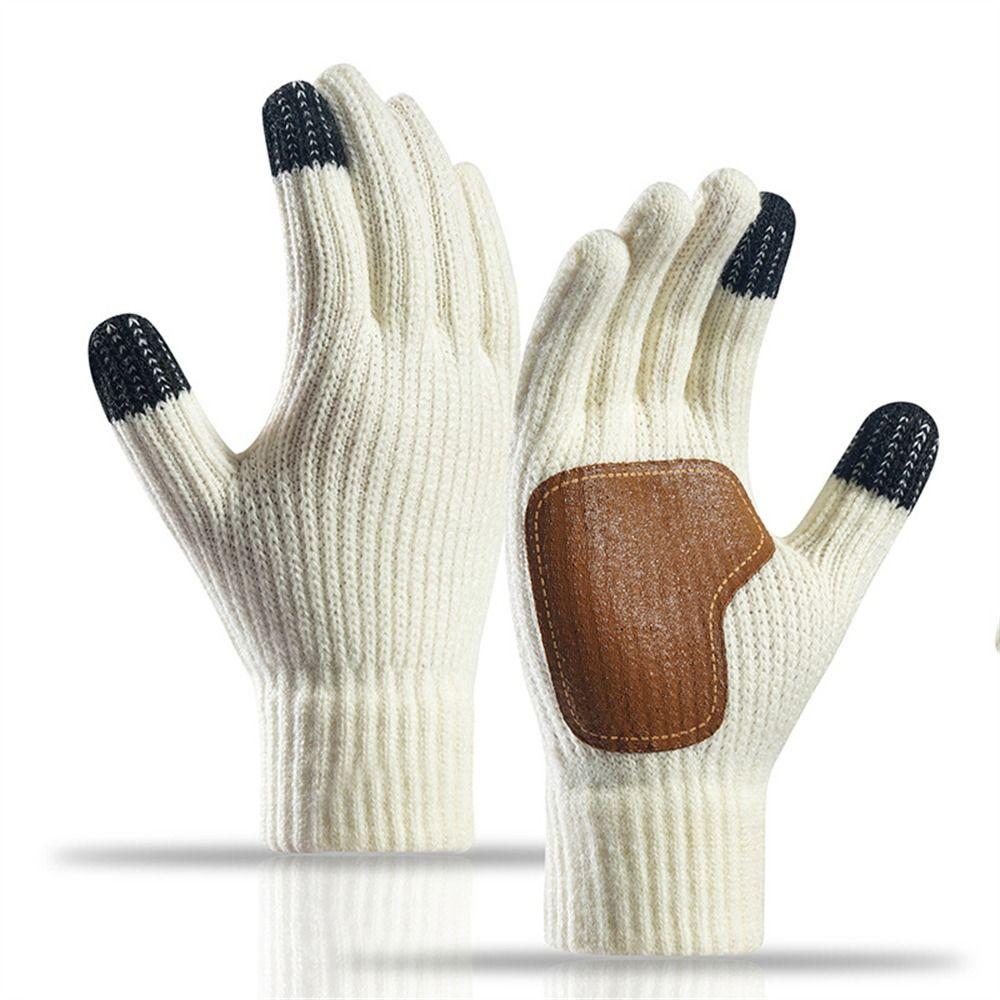 Thicken Warm Gloves Touch Screen All Finger Gloves Fashion Knitted Mittens  for Men
