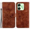 For Realme Note 60x 4G/C63 4G/C61 4G/Narzo N63 4G Stand Case Lily Flower Imprint Leather Phone Cover