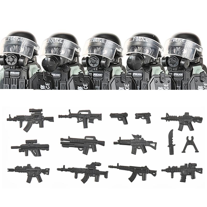 Non-Toxic City Police China Ptu Special Forces Building Blocks Assault Soldier Ctru Figures Gas Defense Mask Military Weapons Bricks Toys