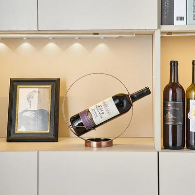 Botellero Clásico Redondo de Hierro Estético Soporte para Vino Adornos para Vinoteca Moderno Decoración para Hogar Oficina Soporte de Metal para Vino