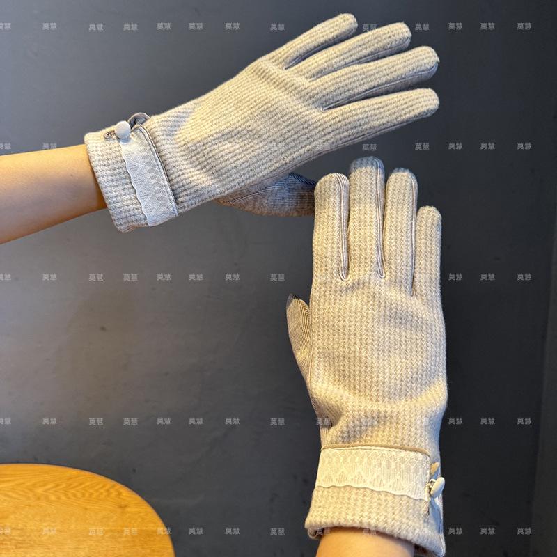 2025 season French elegant thermal gloves can be fashion fashion fashion women's gloves soft