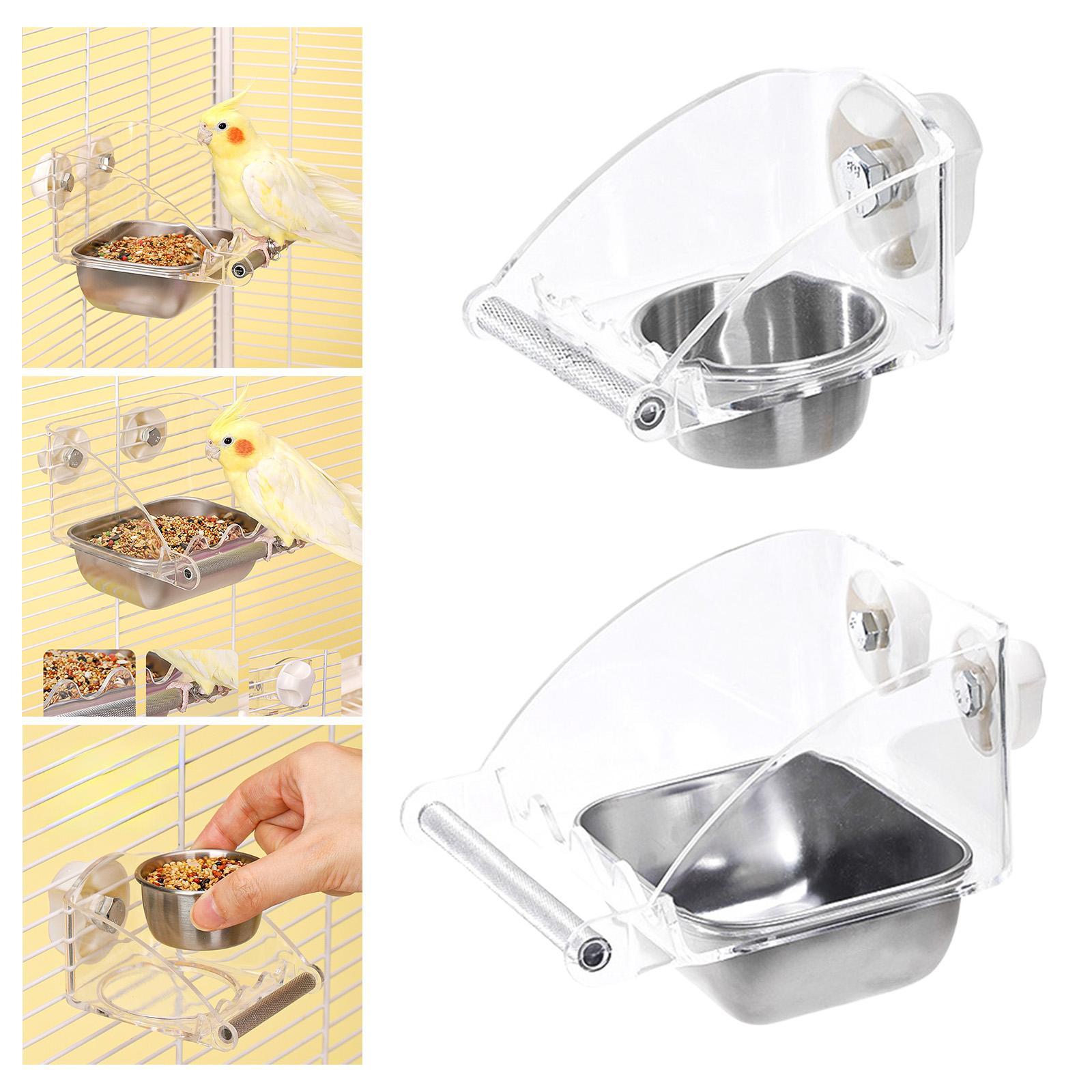 

No Mess Bird Feeder for Cage Transparent Dispenser Bird Cage Seed Catcher for Parakeets Parrot Bird Small Cockatoos Conures S