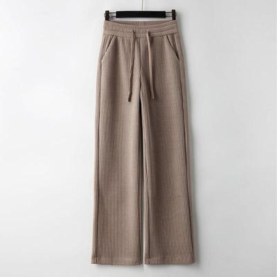 Pantaloni de damă de primăvară și toamnă, de culoare uni, pantaloni casual cu talie înaltă