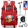 Anime Print USB Backpack Large Capacity Youth Student Bookbag Casual Travel Daypack