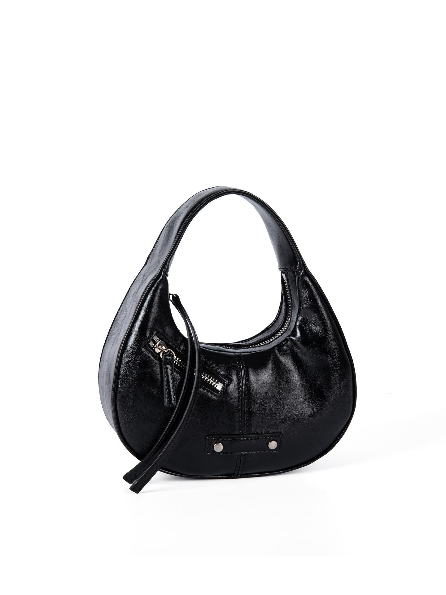 Small Niche Design, Fashionable Retro Crescent Bag, Women s High-end Feel, Daily Mini Exquisite Handbag чёрный