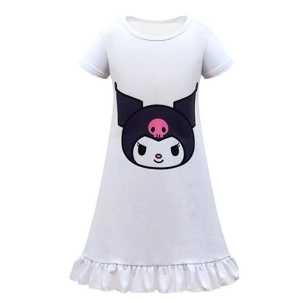 Children's Kurumi Dress European And American Style White Color Polyester Milk Silk Fabric