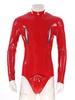 Men Shiny Latex Catsuit Leotard Jumpsuit Slim Fit Long Sleeve Zipper Boxer Bodysuit Leotard Clubwear Pole Dance Rave Costume