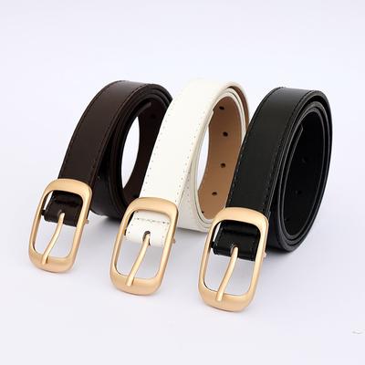 Pásek pro ženy k džínům Pás Genuine Leather Dámský Módní Spona s kolíčkem Univerzální Dekorativní Hovězí kůže Sladký styl
