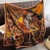 Literary and Artistic Style Printed Autumn and Winter Warm Scarf  Fashionable Outer Shawl Square Scarf for Women In Summer