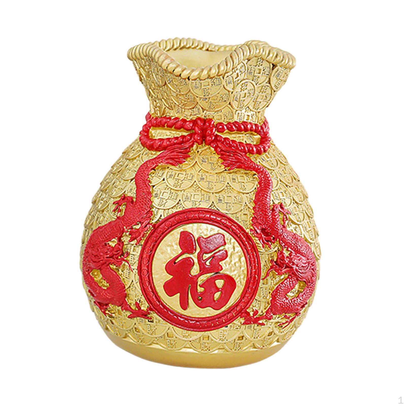 

Фэн-шуй Денежный Мешок Статуэтка Настольное Украшение Цветочная Ваза Коллекция Композиции Настольные Gold L