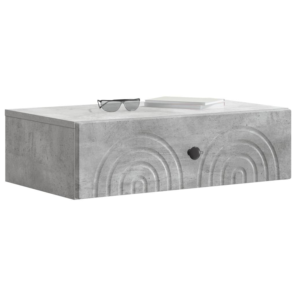 Wall Mounted Side Table Concrete Grey 59 x 34.5 x 17 cm