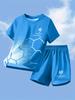 Children's Clothing Set for Boy Summer Short Sleeve Football Print Shorts Casual Outdoor Children's