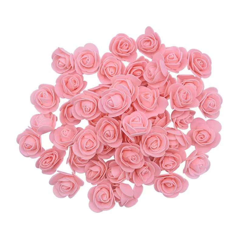 50~500Pcs 3.5cm PE Foam Rose Head Artificial Flower For Wedding Birthday Party Home Decor DIY Bear Rose Valentines Day Gifts