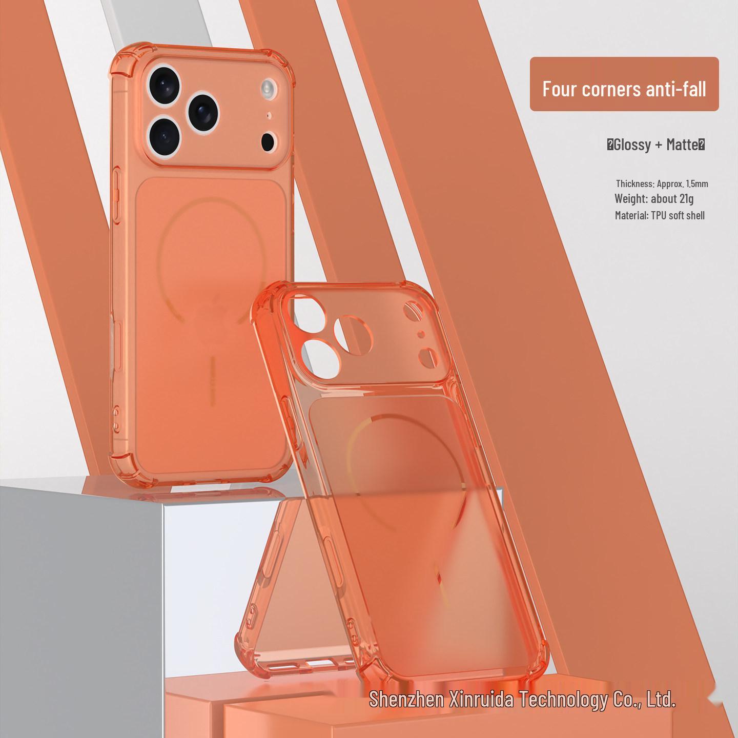 

iPhone 17 Pro Max case: transforms to 17 matte frosted Apple 16 four-corner, drop-proof case. iPhone 14 Pro оранжевый