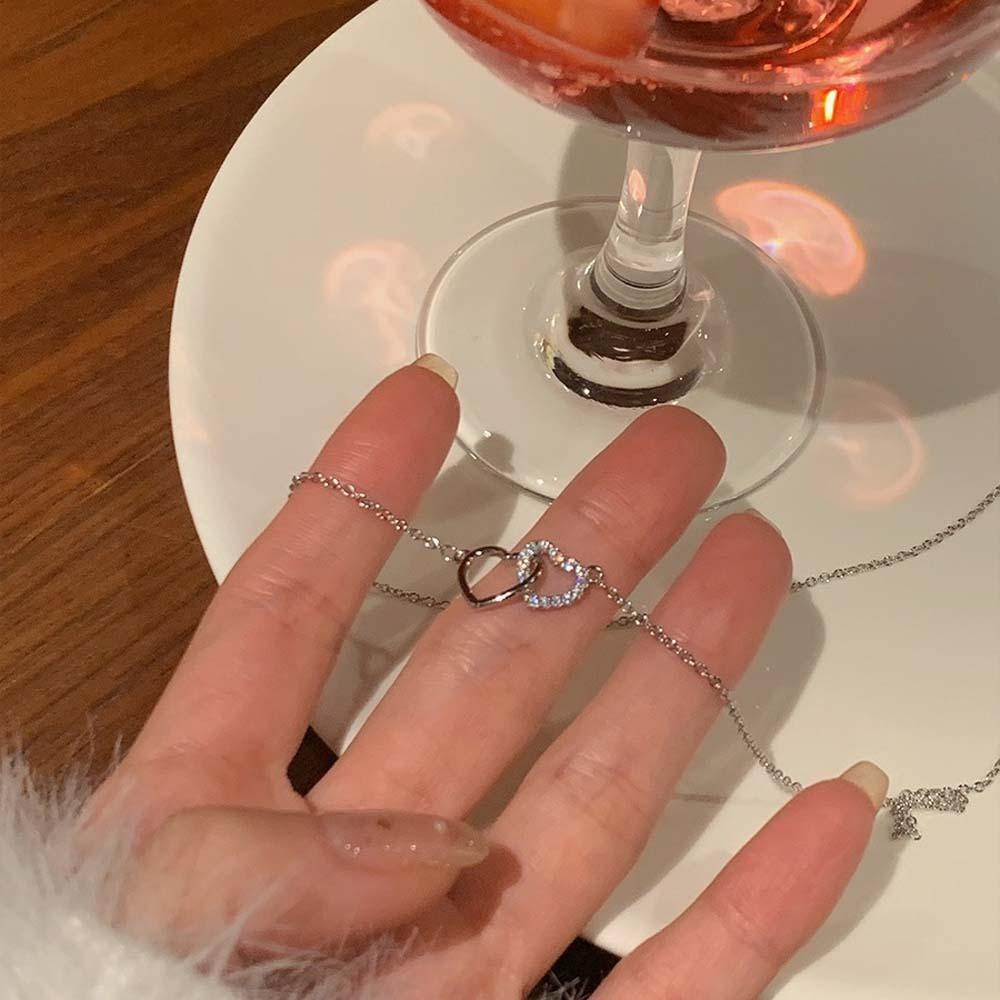 Pendant Necklace Love Heart Necklace Clavicular Sweater Chain Hollow Heart Chain Pendant  Summer