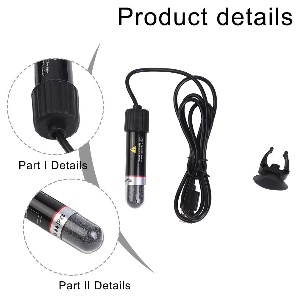 26 Degrees Constant Temperature Heater Intelligent Thermal Sensor Fish Tank Heater Black Gold Sand Heat Retention DC5V Voltage