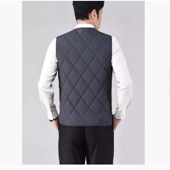Large Size Vest Dad Wears Autumn and Winter Men's Vest Plus Velvet Thickened Warm Vest To Prevent Cold