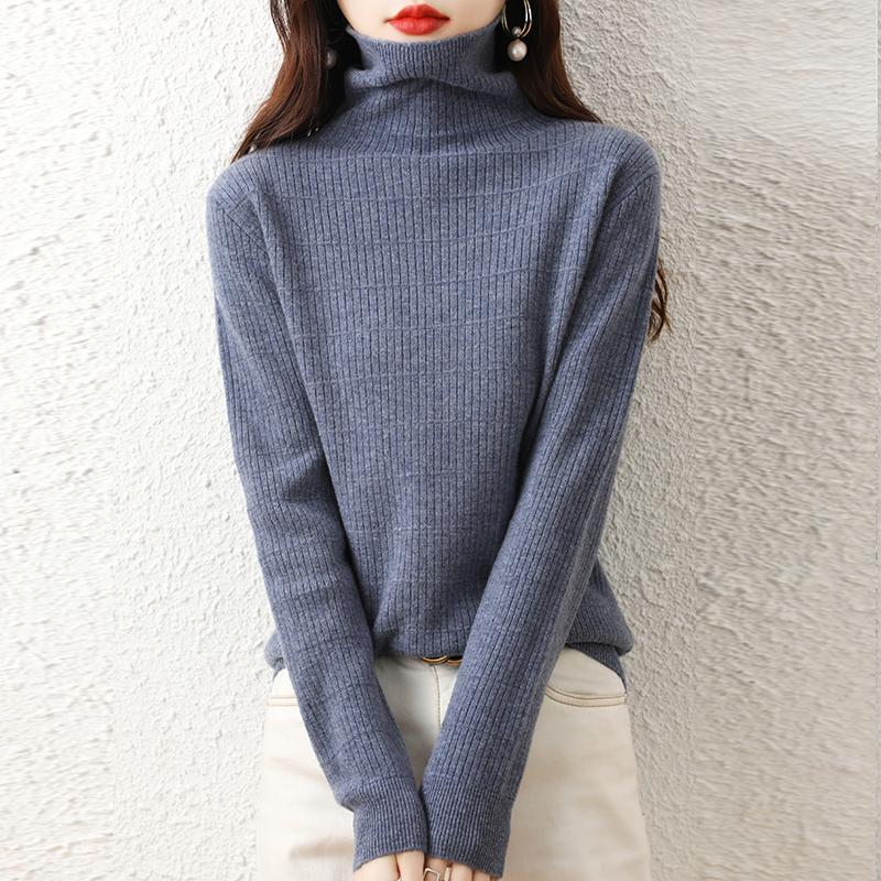 Dame genser Turtleneck MODERN NEW SAGA Vinter Myk Varm Ull Gensere Strikket Genser Høst Dame Genser Strikket Topp