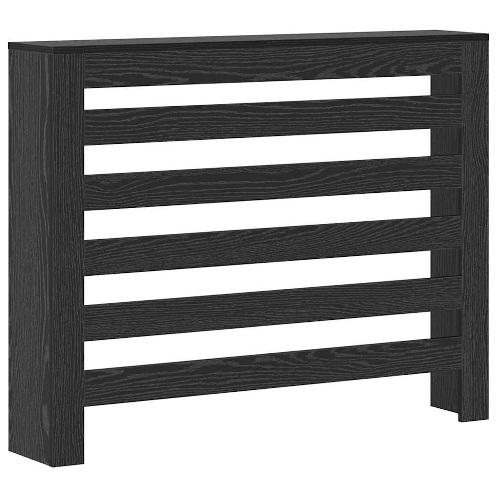 Radiator Cover Black Oak Effect 104 X 20 X 82 Cm