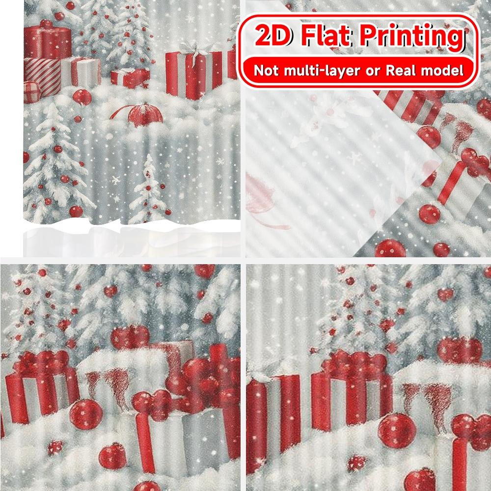 2D Flachdruck  2 Stück Festlicher Wald Beliebte Vorhänge & Fensterdekoration Maschinenwaschbarer Stoff Vorhänge Thermische Isolierung   und