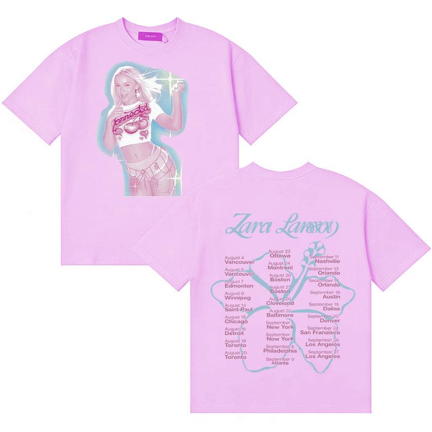 Fashion Style Singer Zara Larsson 2026 TShirt Summer Oversized Streetwear Loose Tshirt Unisexs Women Casual Round Neck Comfort Tee