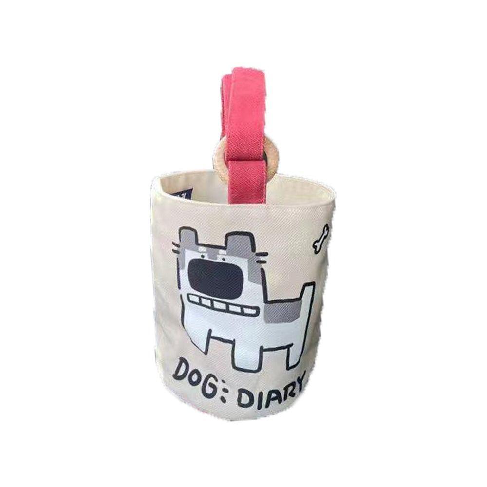 Letter Cartoon Handbag Husky Bucket Shape Bag Elegant Canvas Dog Tote Bag Outdoor