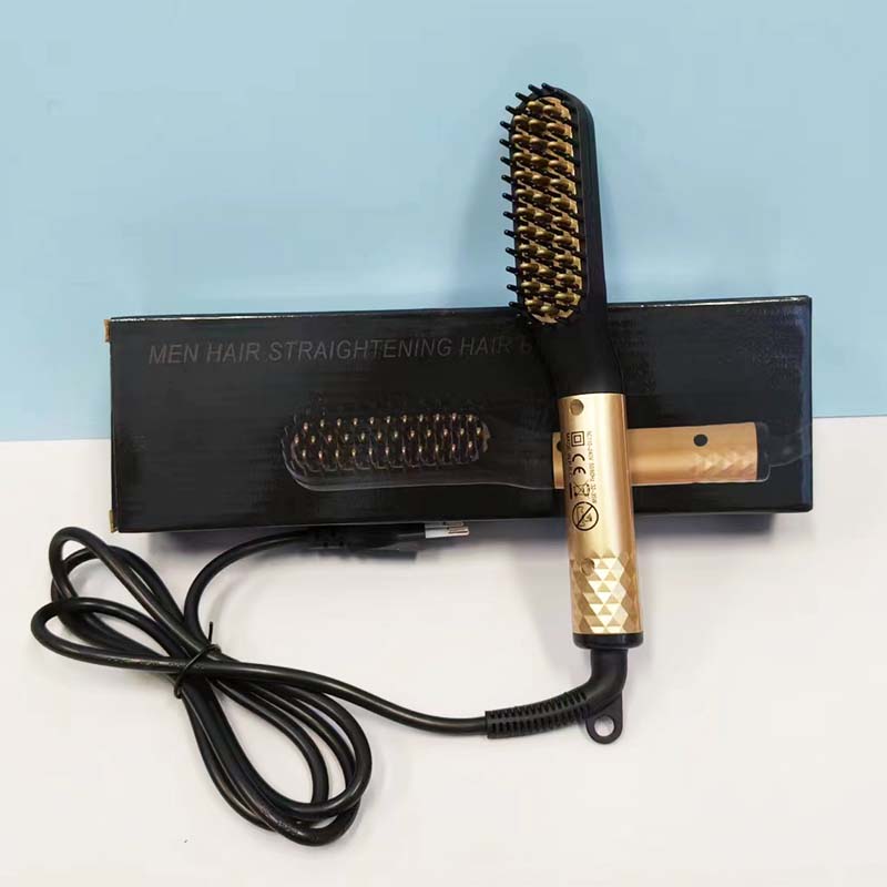 Multifunctional Quick Hair Beard Straightener Men s Hair Straightening Flat Iron Heated Hair Comb Electric Men Hair Beard Styler EU золотой