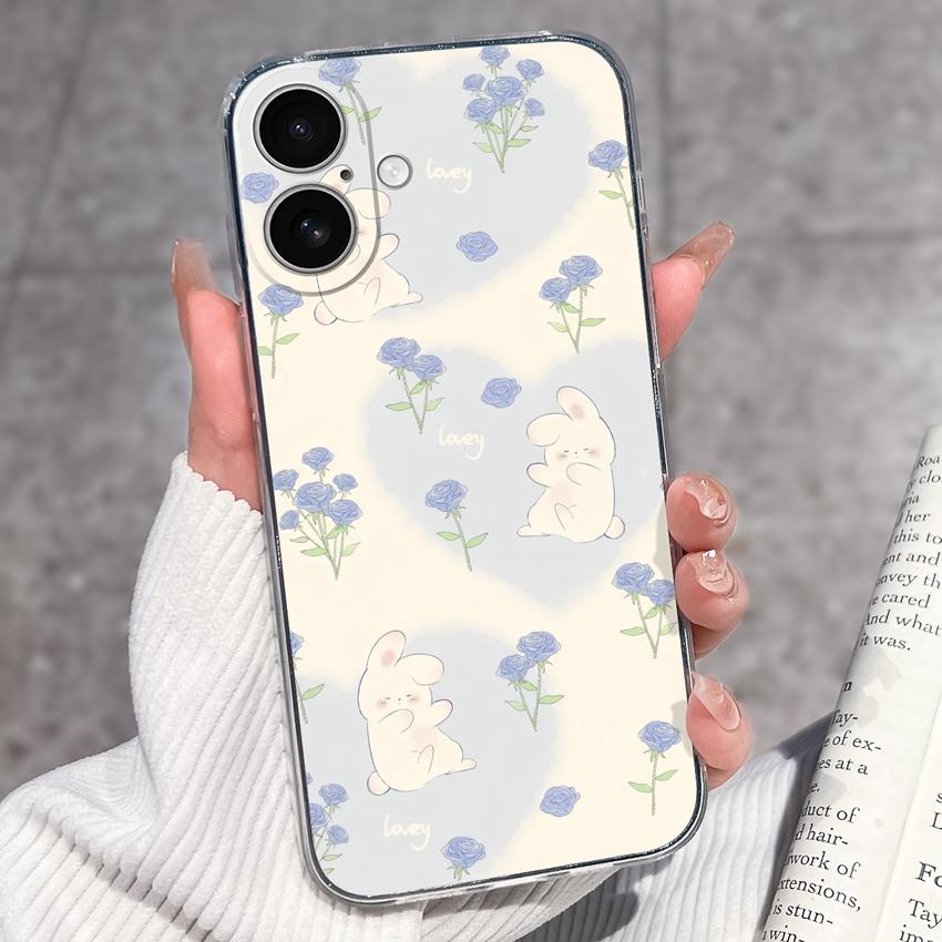 For iPhone 17 Air 16 15 14 13 Pro Max Plus 16e Luxury Clear Phone Case Cute Couple Piggy Pattern Soft Silicone Anti Slip Shell For iPhone Bumper Cover
