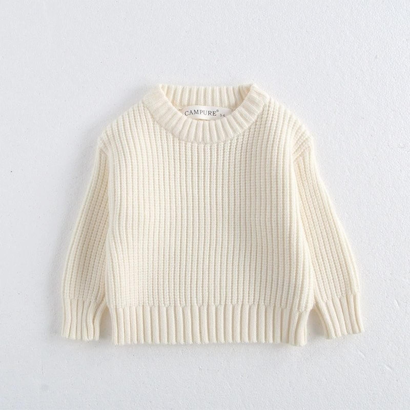 Kids Loose Long-Sleeve Sweater Versatile Slouchy For Toddlers 130 бежевый
