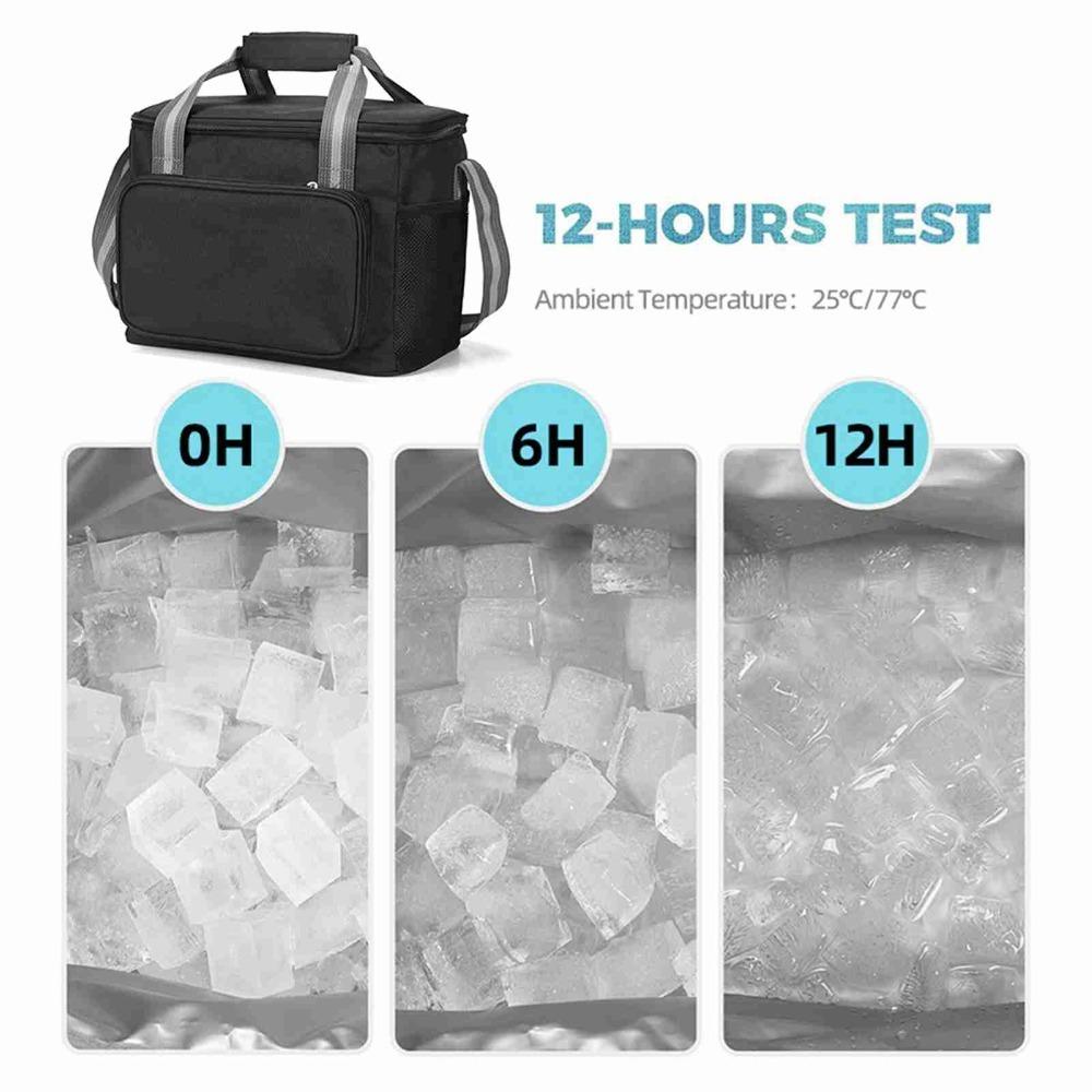 15L Insulated Cooler Bag Oxford Fabric Soft Cooler Tote Durable Lunch Bag Box  BBQ чёрный