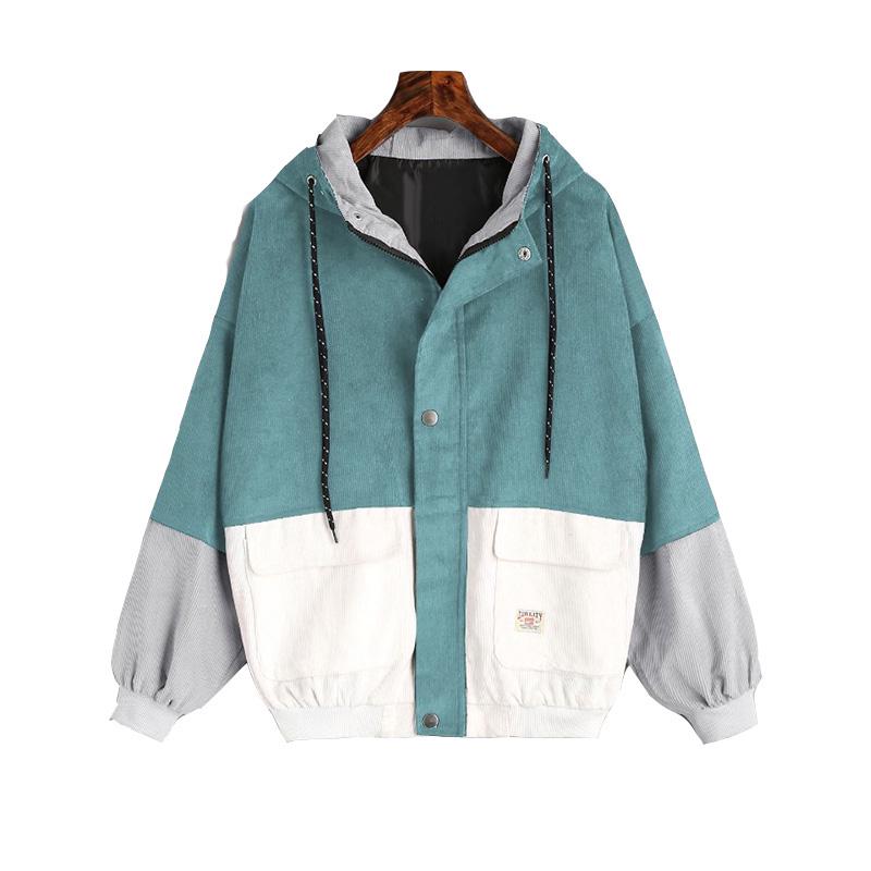 

VANGULL брендовая женская вельветовая куртка с капюшоном в стиле пэчворк, осенняя уличная одежда, верхняя одежда, пальто, ветровка L серый