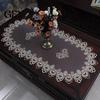 Ovaal Gesneden Tafelkleed Kant Tafelkleed, Vintage Doily, Retro Rand Bloemen Placemat voor Koffie Eetkamer Decor Niet Krullend