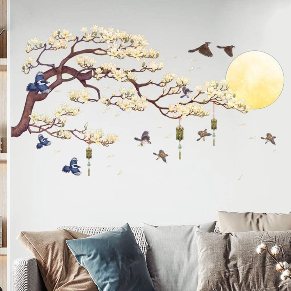 Background DIY Removable Self Adhesive Brown Tree Chinese Style Mural Wall Sticker Decals Wall Art