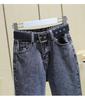 Women's High Waist Smoky Gray Ripped Jeans - Korean Style Loose Fit Harem Pants