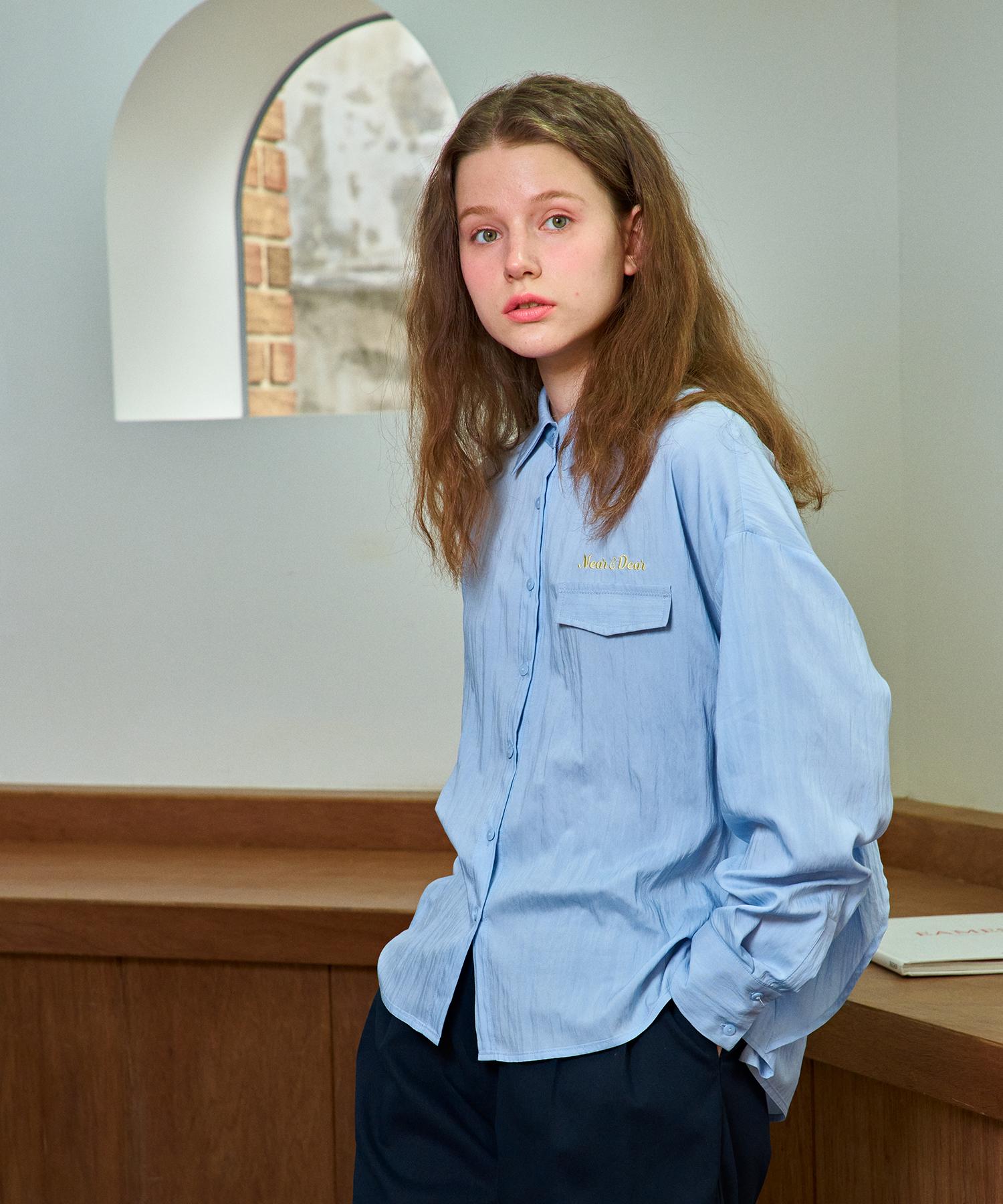 Near And Dear Backside Detail Point Shirt Blue Free