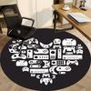 1pc Gamer Console Office Round Area Rug, Under Office Chairs Bedroom Living Room Home Decor, Room Deco