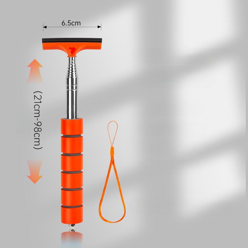 Car Rearview Mirror Wiper Portable Telescopic Auto Glass Squeegee Cleaner Car Mirror Wash Cleaning Brush Long Handle Glass Mist Cleaner