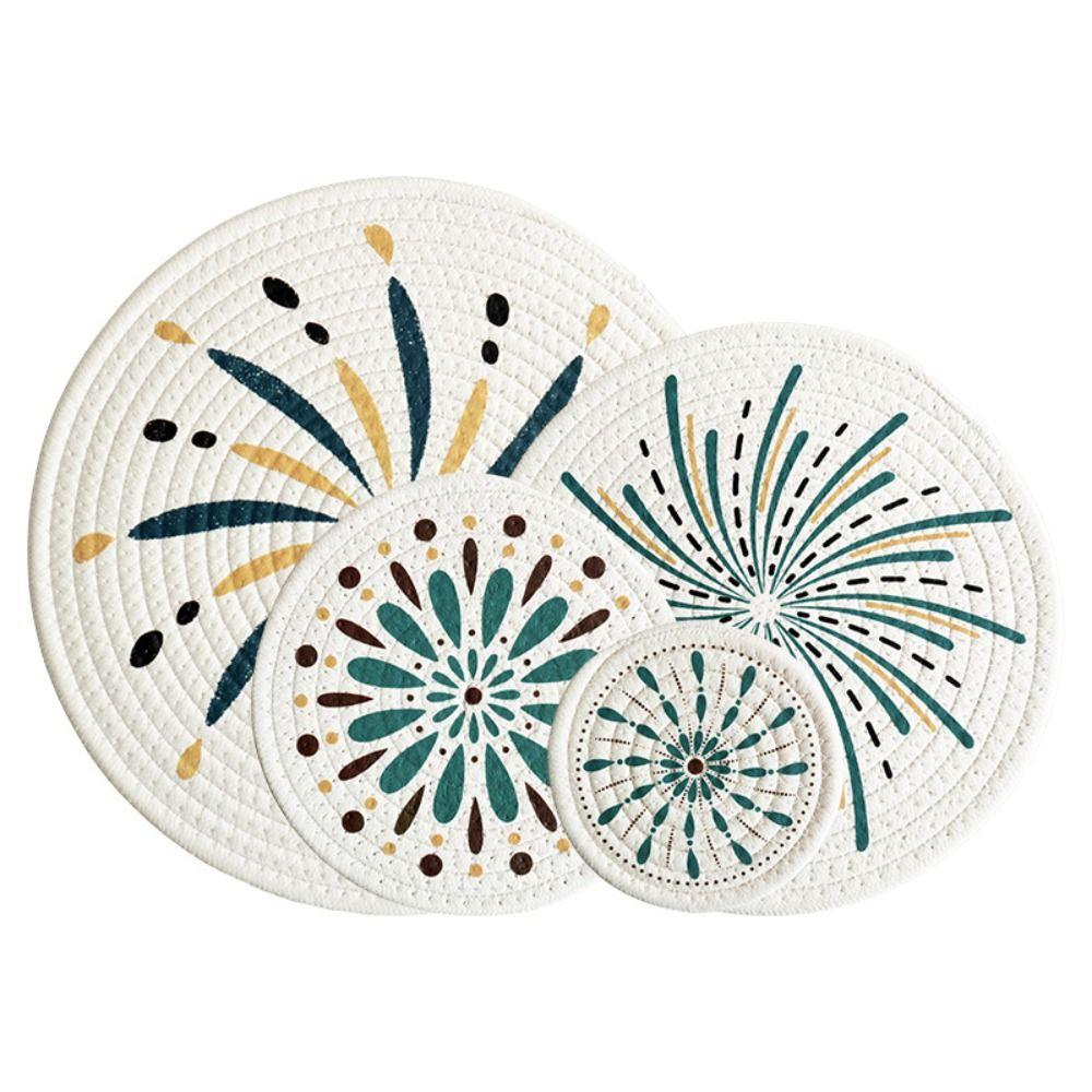 Verbrühschutz, runder Untersetzer, wärmeisolierend, Topfunterlage, gewebte Baumwolle, Tischset, Tischdekoration