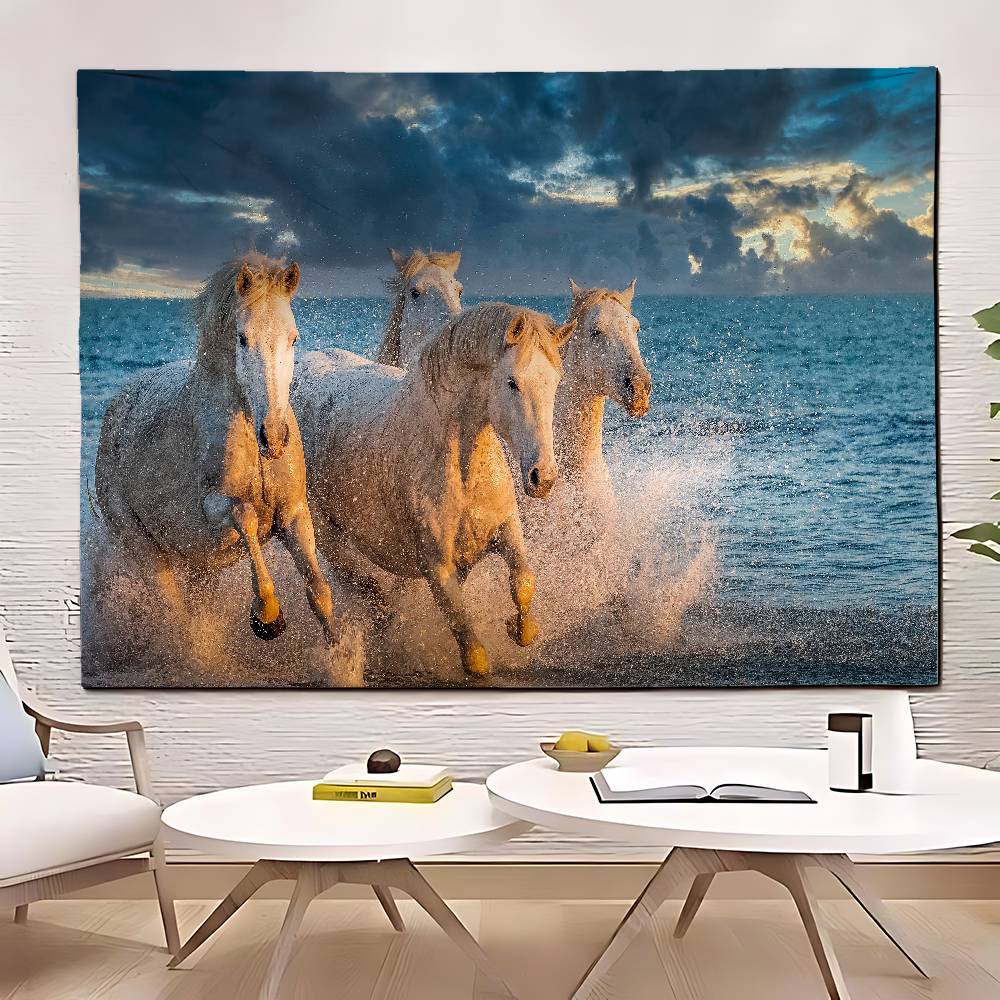 Running Horse Tapestry Customizable Tapestries Of Various Styleswall Hangings Celebrity Photo Printingwall Hangings