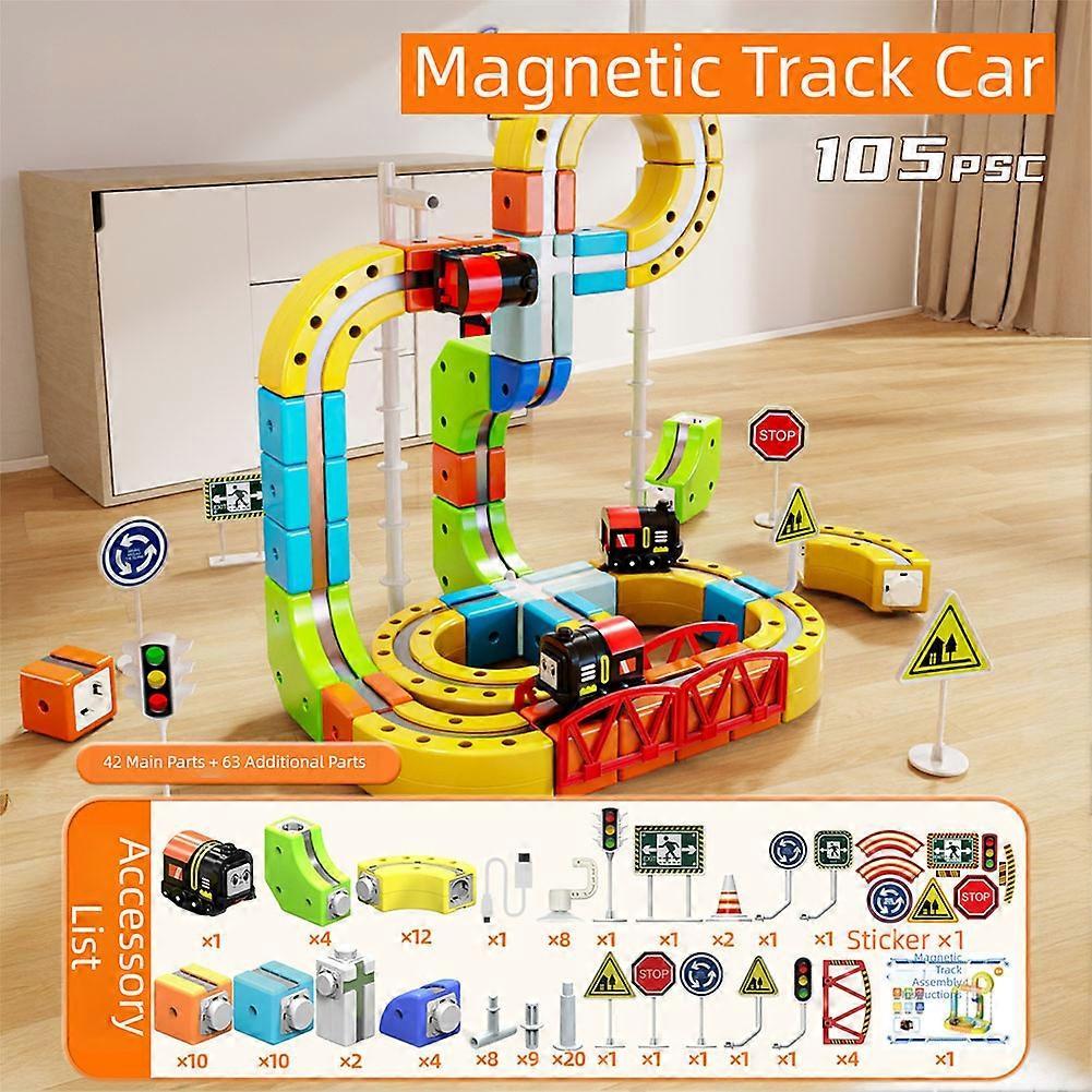 Anti-Schwerkraft Elektrische Eisenbahn, 167 Teile Flexibles Schienenauto-Set, DIY STEM Magnetisches Bau-Montageset, Weihnachts-Geburtstagsgeschenke für Kinder