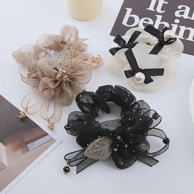 "Elegant Organza Floral Hair Tie - Stylish Headband for Women"