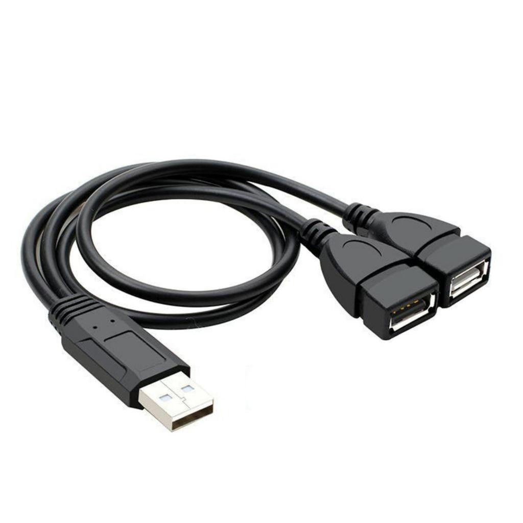 USB Male to Double USB Female Adapter Cord Wire Y Splitter Cable for Multi Device 2 in 1 Charging and Data Transfer Line