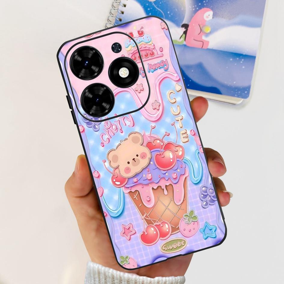 For Tecno Spark 20C Case Spark 20 Pro Cover Popular Flower Butterfly Clear Silicone Phone Cases For Tecno Spark 20 Spark20 Funda