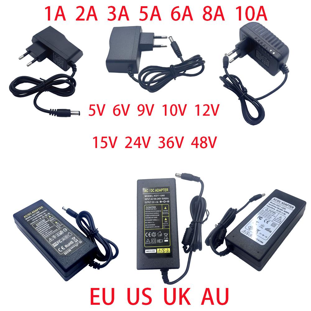 5V 6V 9V 10V 12V 15V 24V 36V 48V 1A 2A 3A 5A 6A 8A 10A AC/DC Adapter Switch Power Supply Charger EU US For LED Light Strips CCTV
