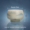 Hand-Painted Jade Ceramic Gongfu Tea Cup - Landscape Design, Perfect for Tea Tasting, Personal Use, or Gift.