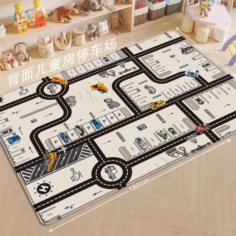 Huaying Kids Double-Sided 180x114 Play Mat: Ludo Game, Crawling, Parent-Child Interactive Fun