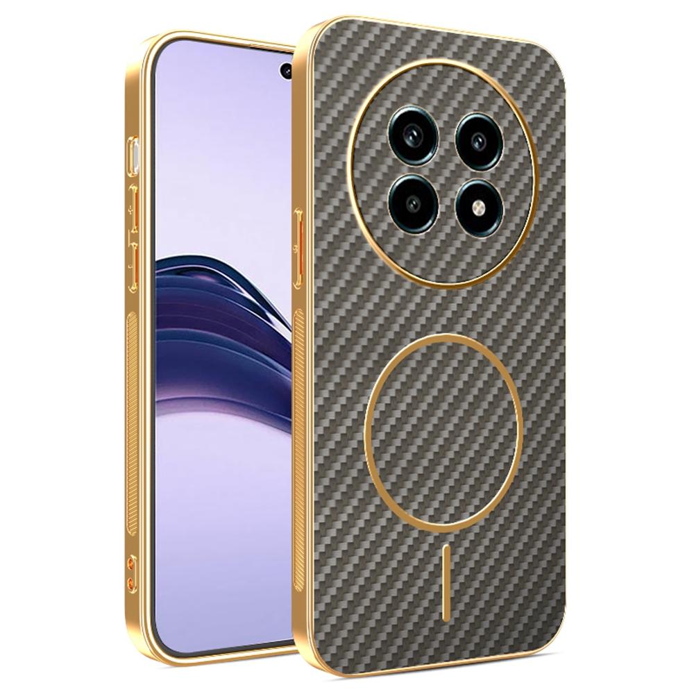 Pour Realme 13 Pro 5G (Global)/13 Pro+ 5G (Global) Coque de Téléphone Texture Fibre de Carbone Électroplaqué TPU Couverture Arrière