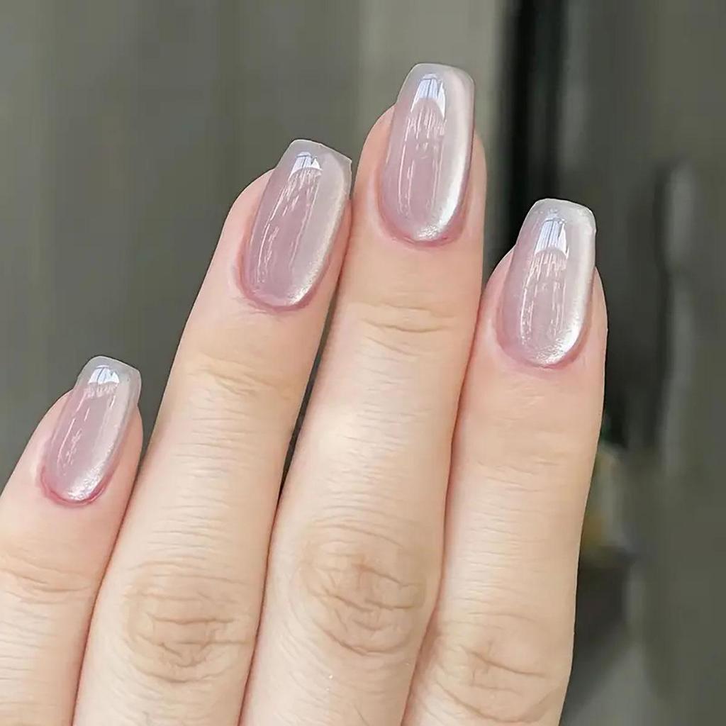 Autumn & Winter Skin-Brightening Cat Eye Press-On Nails - High-Grade, Cross-Color Nail Stickers